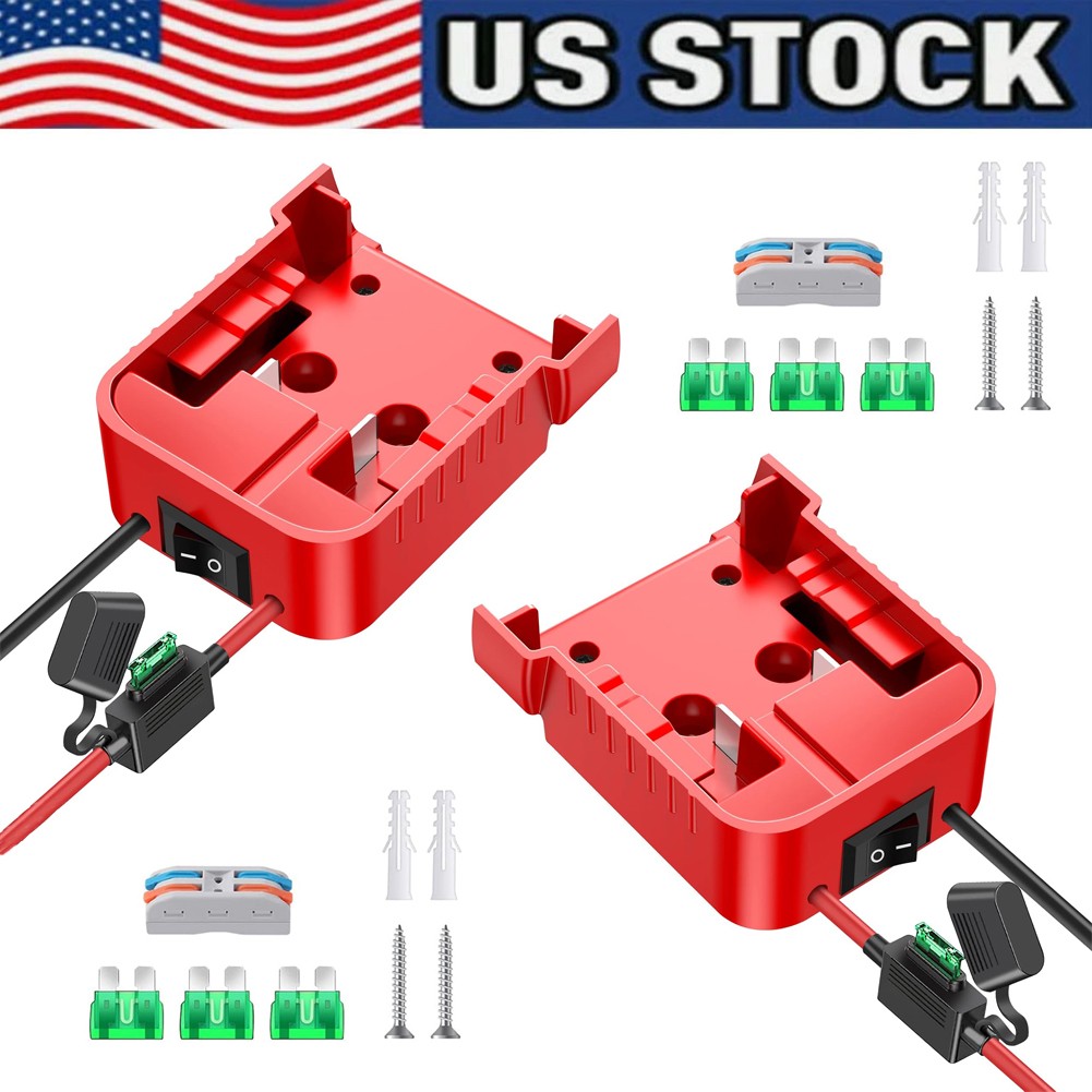 2 Pack 18V Adapter Compatible for Milwaukee M18 Battery DIY Adapter Power Wheels