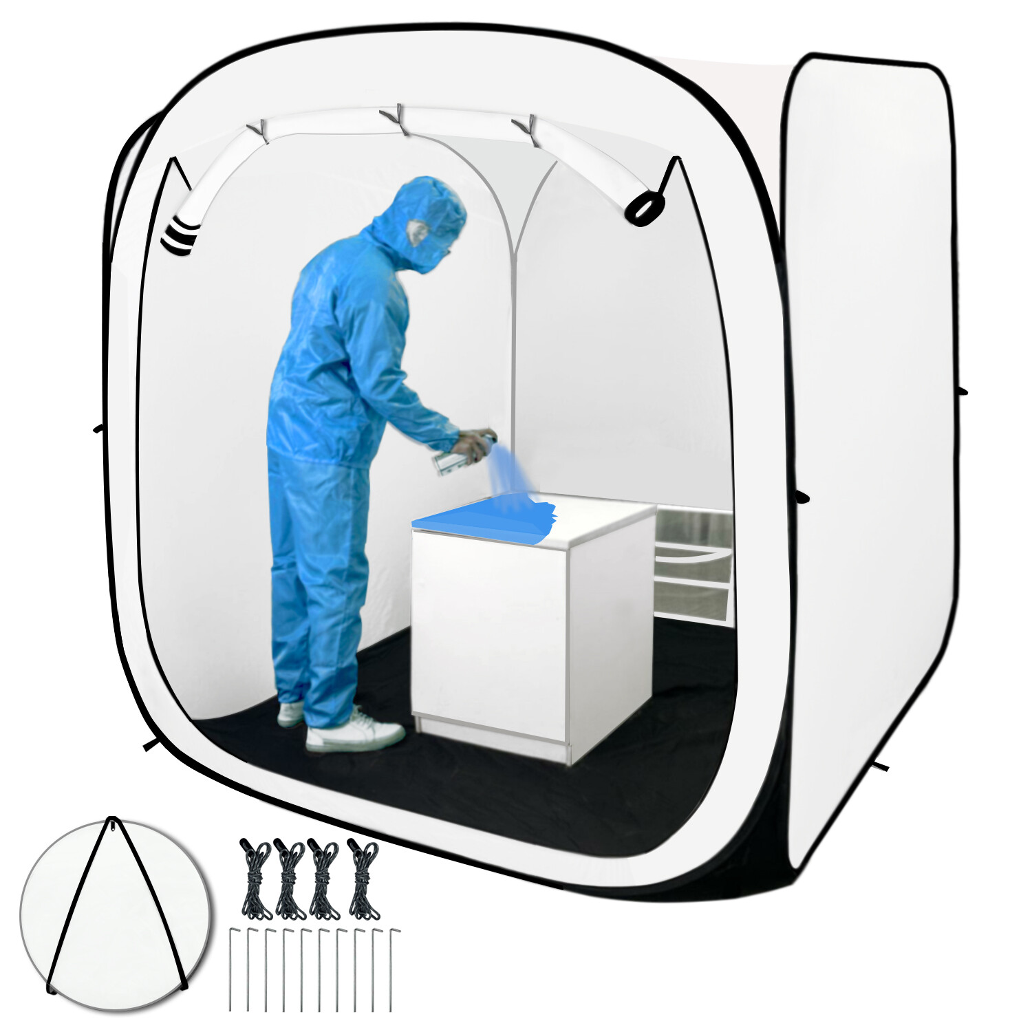 Pop Up Paint Booth 6X6X6FT Portable Spray Paint Booth for Furniture & Auto Parts
