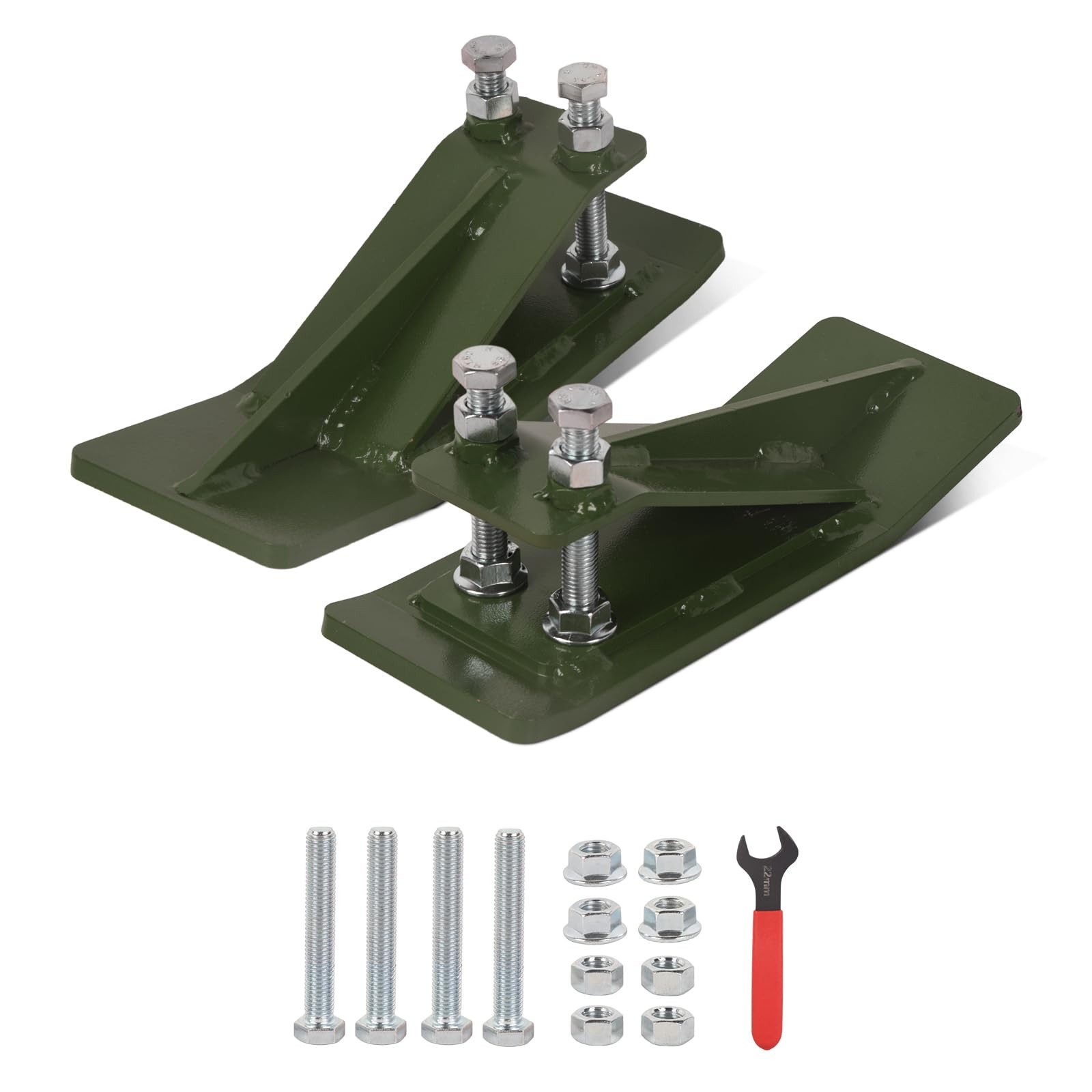 Doppy 2Pcs Tractor Bucket Protector, 3/8'' Thick Snow Skid Tamer - Green