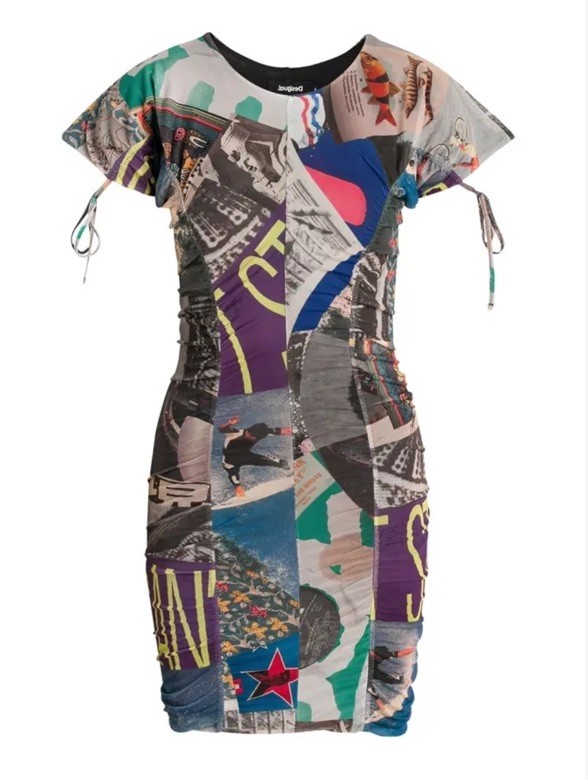 DESIGUAL SLIM RUSHING MINI DRESS XL DESIGUAL SLIM RUSHING MINI DRESS XL