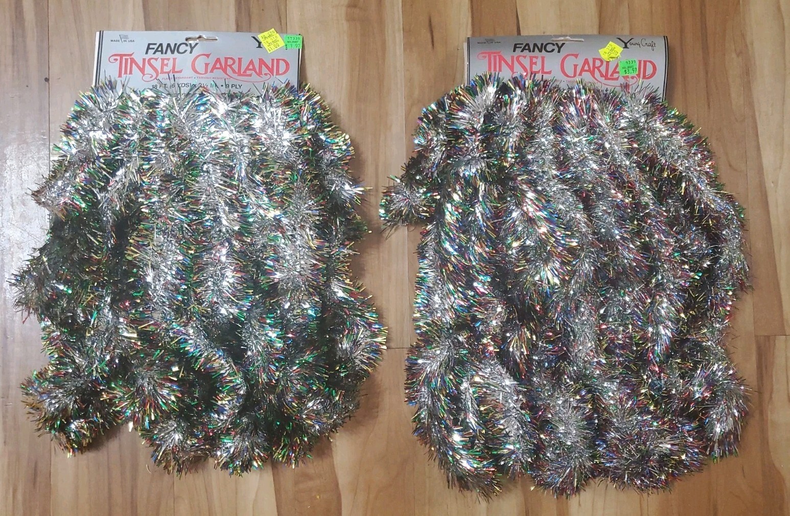 2 Vtg Christmas Holiday Tinsel Garland Multicolored Rainbow 36 Ft Total 2 Vtg Christmas Holiday Tinsel Garland Multicolored Rainbow 36 Ft Total