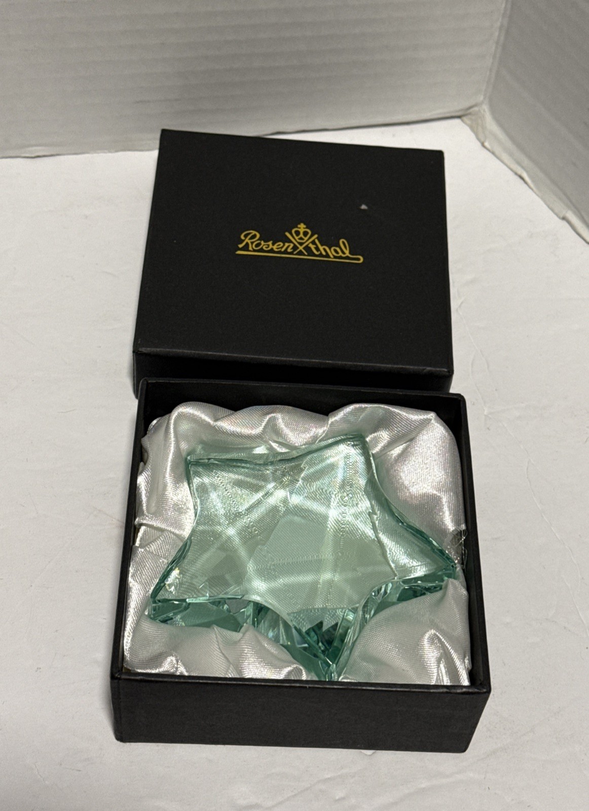 Rosenthal Aqua Crystal Star Paperweight 3 1/2” In Original Box Rosenthal Aqua Crystal Star Paperweight 3 1/2” In Original Box