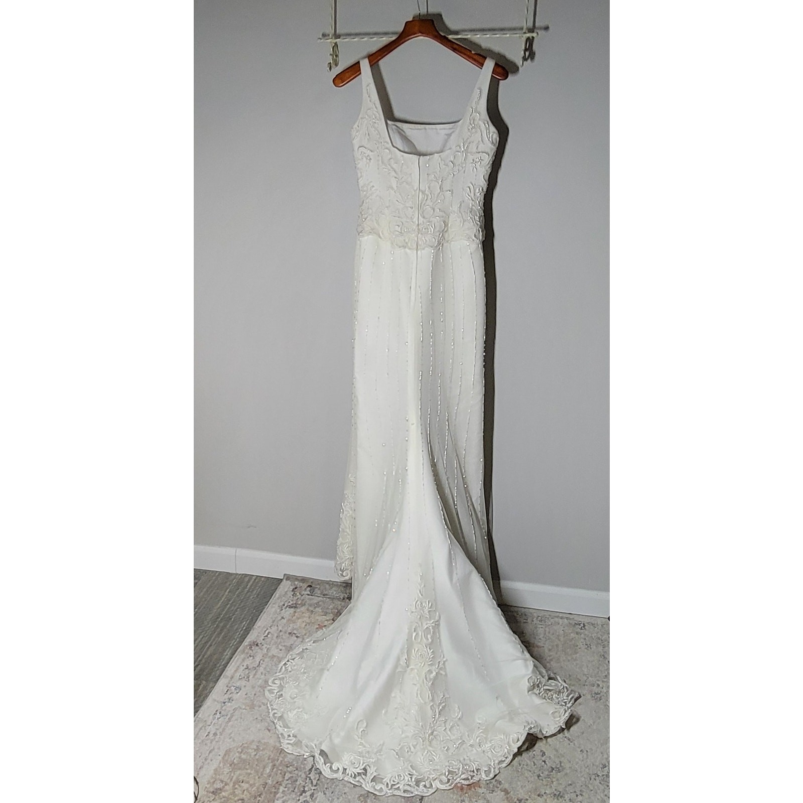 Jasmine Haute Couture Beaded Lace Wedding Dress Ivory Beaded Fit & Flare Train