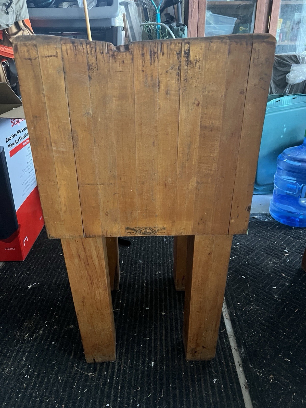 Antique Boos Small Wood Butcher Block Table Late 1800s - Early 1900s Antique Boos Small Wood Butcher Block Table Late 1800s - Early 1900s