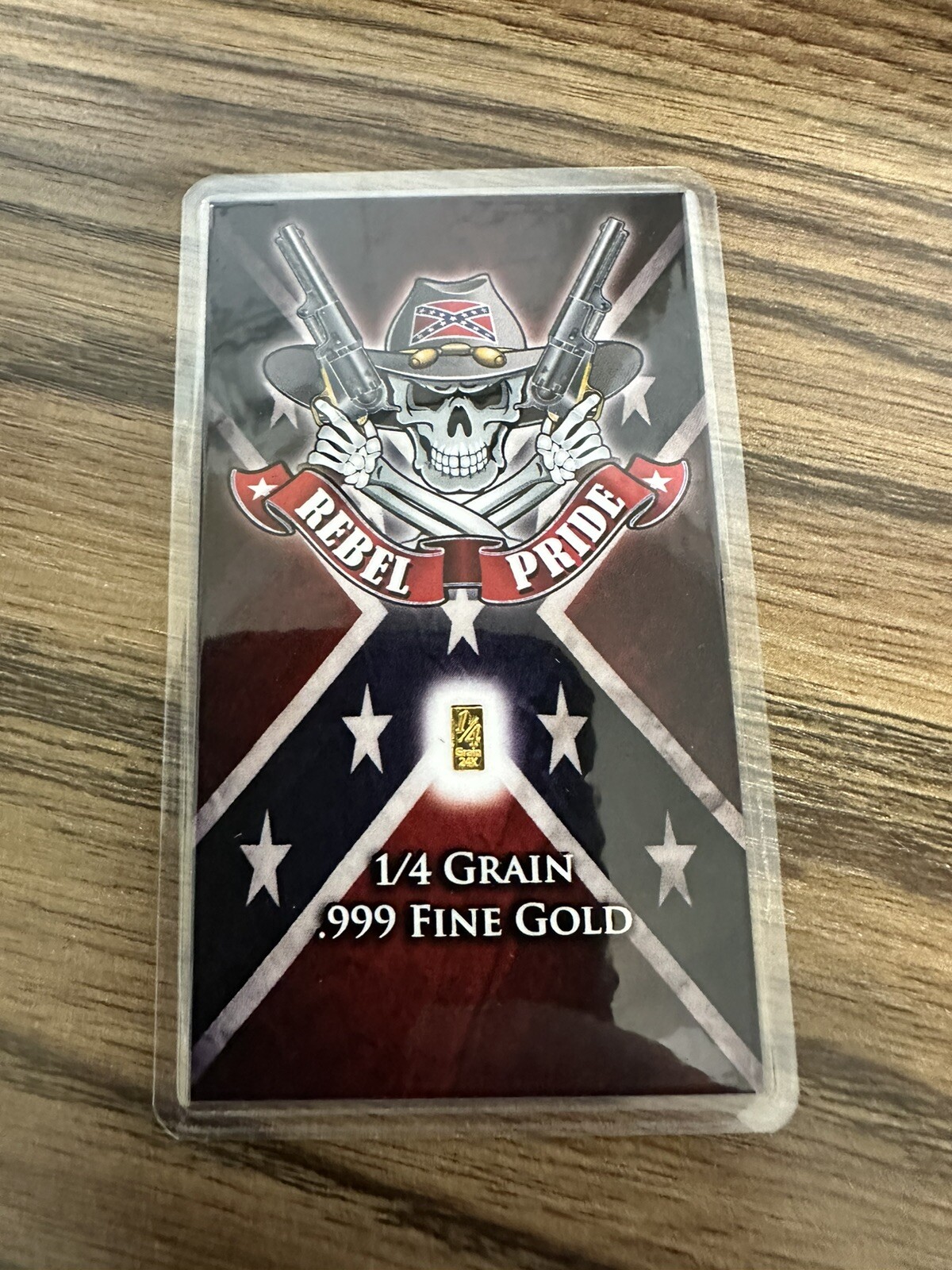 2024 Skull N Bones Rebel Pride 1/4 Grain-1/60th Gram .999-24k Gold JM Mint🇺🇸