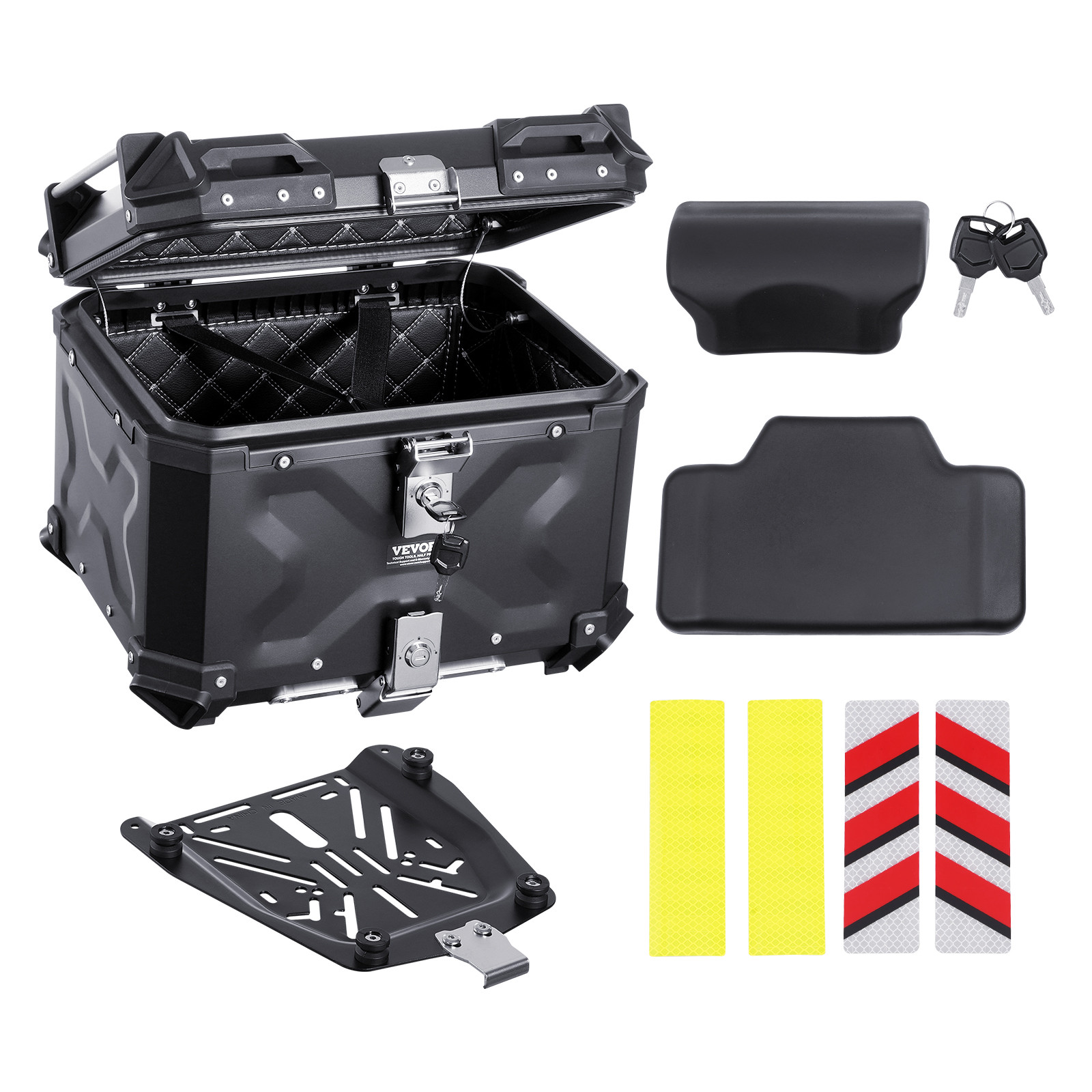 45L Motorcycle Luggage Storage Top Case Trunk Tour Tail Box Scooter Waterproof 45L Motorcycle Luggage Storage Top Case Trunk Tour Tail Box Scooter Waterproof