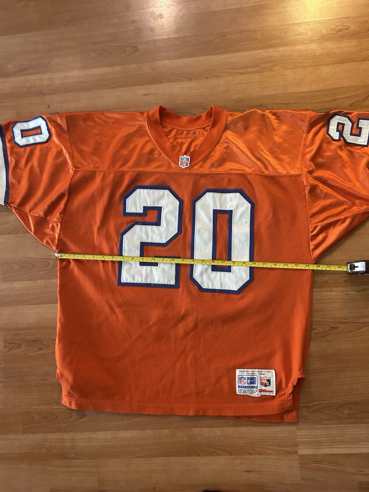 Old Wilson Pro Line Authentic Denver Broncos NFL Orange #20 Custom Jersey Sz 52 Old Wilson Pro Line Authentic Denver Broncos NFL Orange #20 Custom Jersey Sz 52