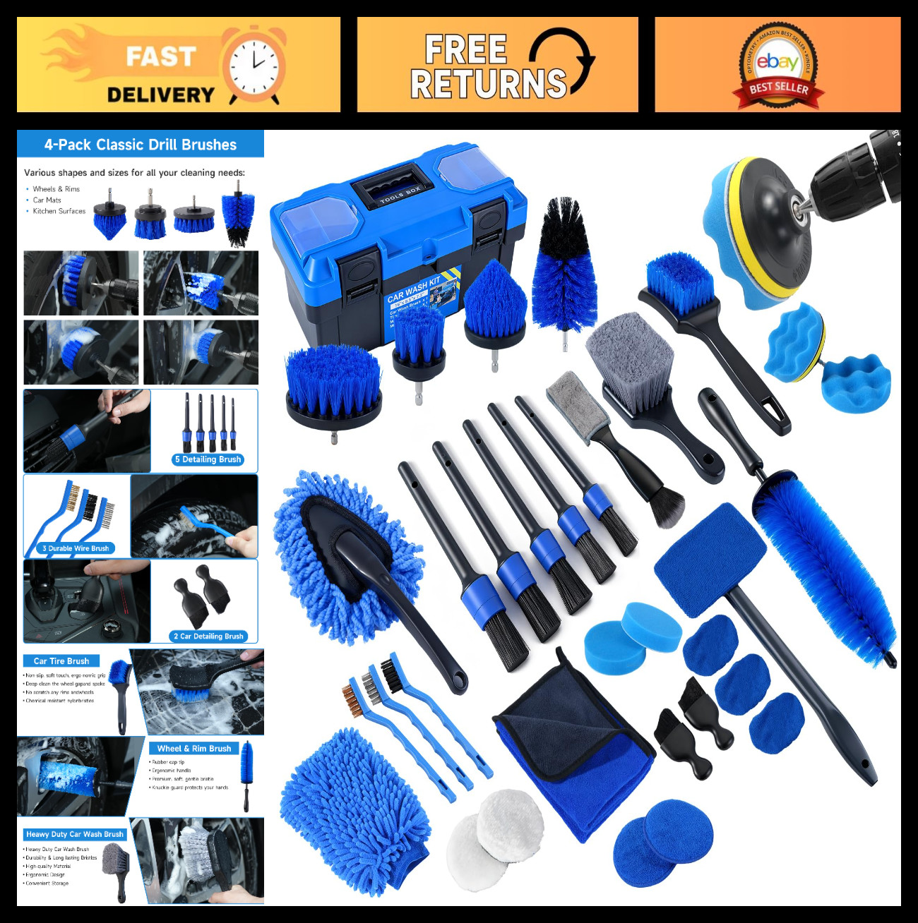 36Pcs Car Detailing Kit, Car Detailing Brush Set, Car Cleaning Kit 36Pcs Car Detailing Kit, Car Detailing Brush Set, Car Cleaning Kit