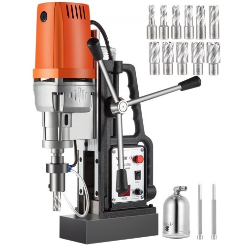 VEVOR 11HSS Bits Magnetic Drill 1450W Portable Mag Drill Press 2 inch 2900lbs US
