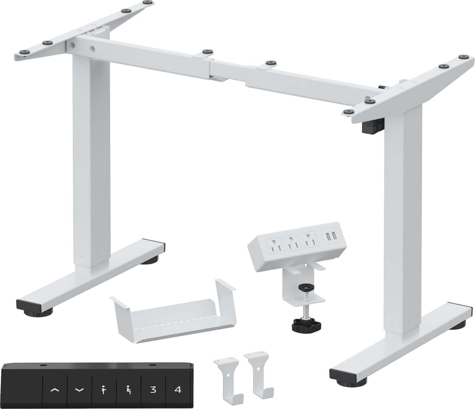 FlexiSpot EN2W-F Electric Standing Desk Frame BASE ONLY (White)