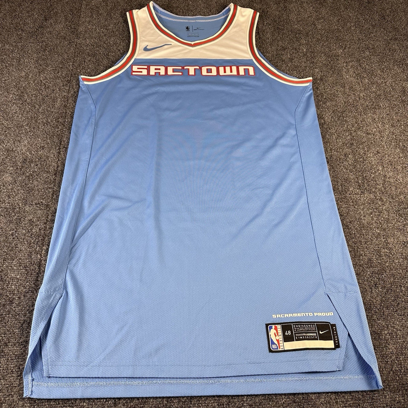 Nike Vaporknit Sacramento Kings Authentic Blank Jersey Blue Men's Size 48 Large