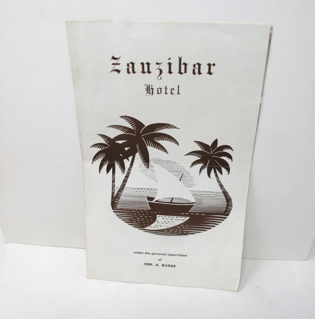 1950\'s Zanzibar Hotel Brochure MRS BUDGE Manager Arab Palace Home Africa 1950\'s Zanzibar Hotel Brochure MRS BUDGE Manager Arab Palace Home Africa