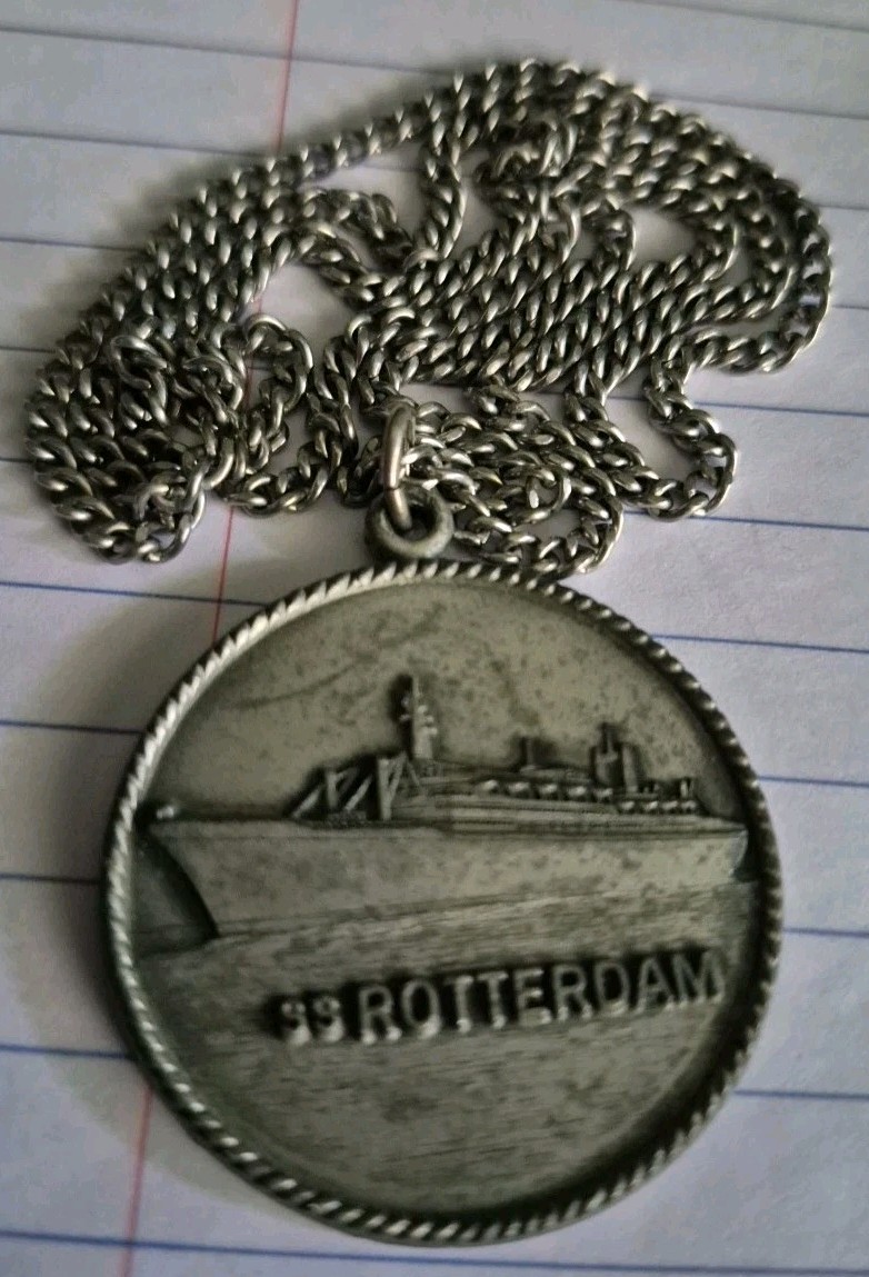 Vintage SS Rotterdam Holland Ship Pewter Pendant Vintage SS Rotterdam Holland Ship Pewter Pendant