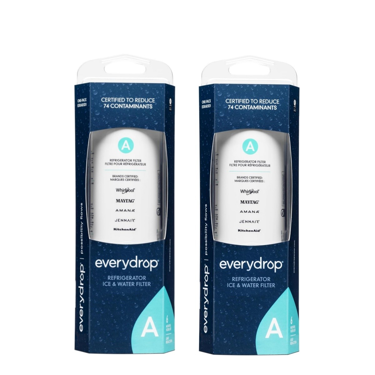 Sealed 2x Every d²rop Refrigerator Water Filter A EDRARXD1 WHRARXD1 KADRARXD Sealed 2x Every d²rop Refrigerator Water Filter A EDRARXD1 WHRARXD1 KADRARXD