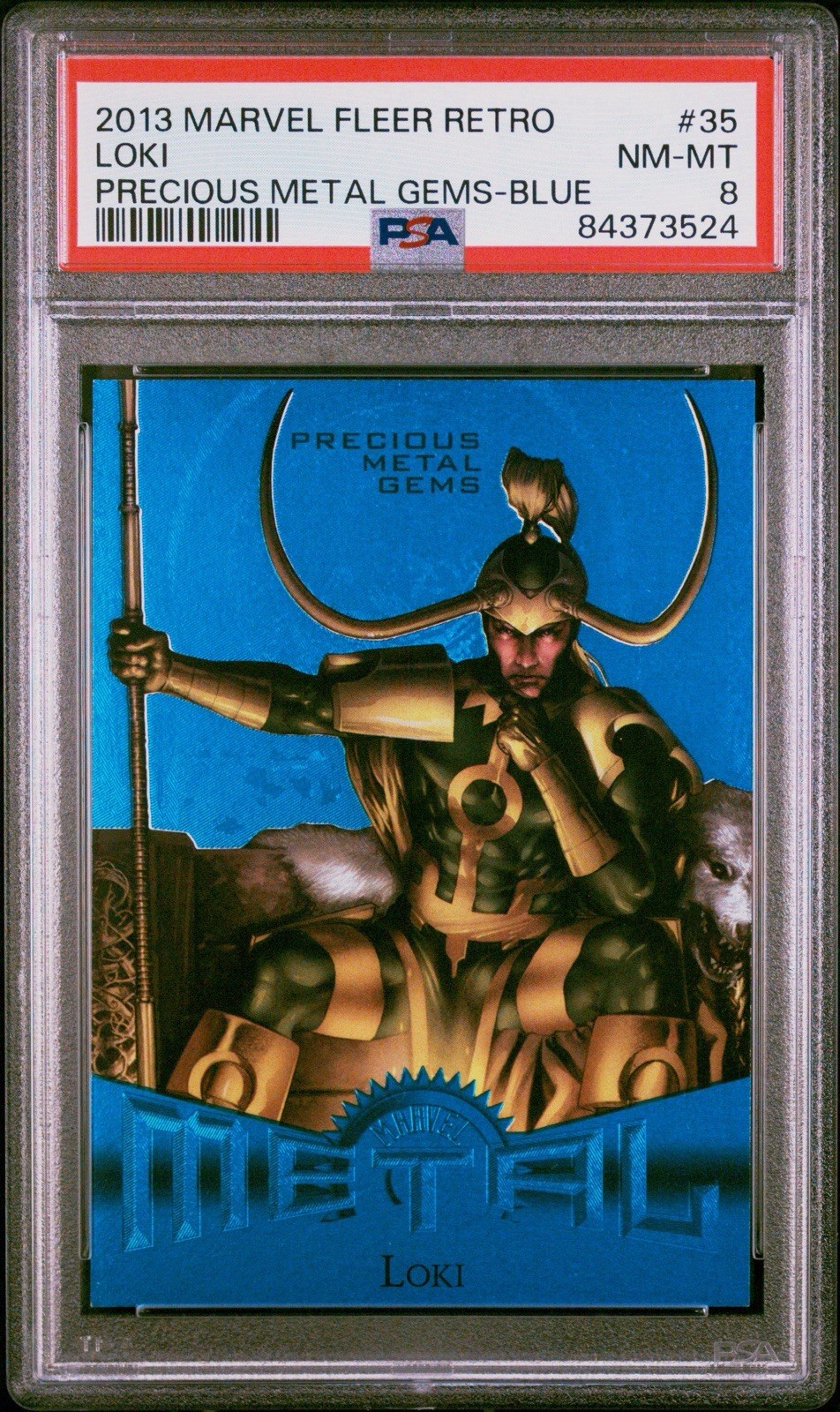 Marvel Fleer Retro Precious Metal Gems-Blue Loki #35 PSA 8 /50 Parallel Marvel Fleer Retro Precious Metal Gems-Blue Loki #35 PSA 8 /50 Parallel