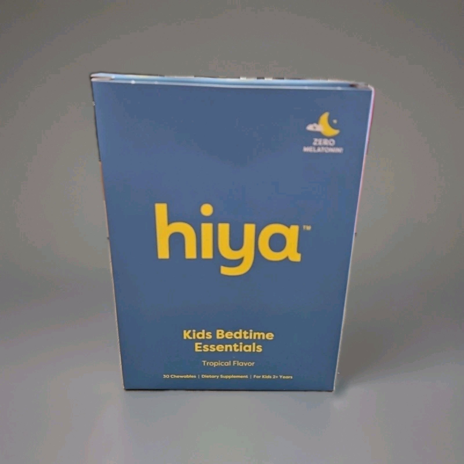 Hiya Kids Bedtime Essentials 30 Chewables Zero Melatonin Exp 1/27 Tropical New