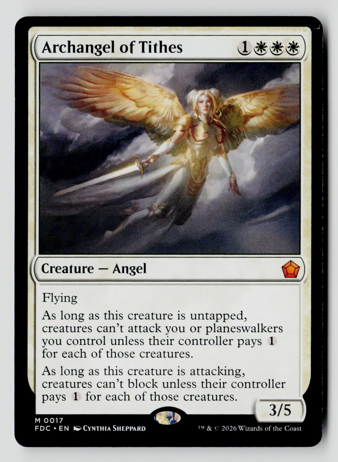 Archangel of Tithes 17 Mythic FDC MTG NM