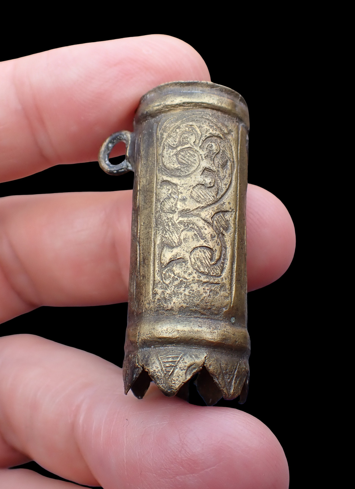 A beautiful decorated Medieval metal detecting find - It's unknown what it is?