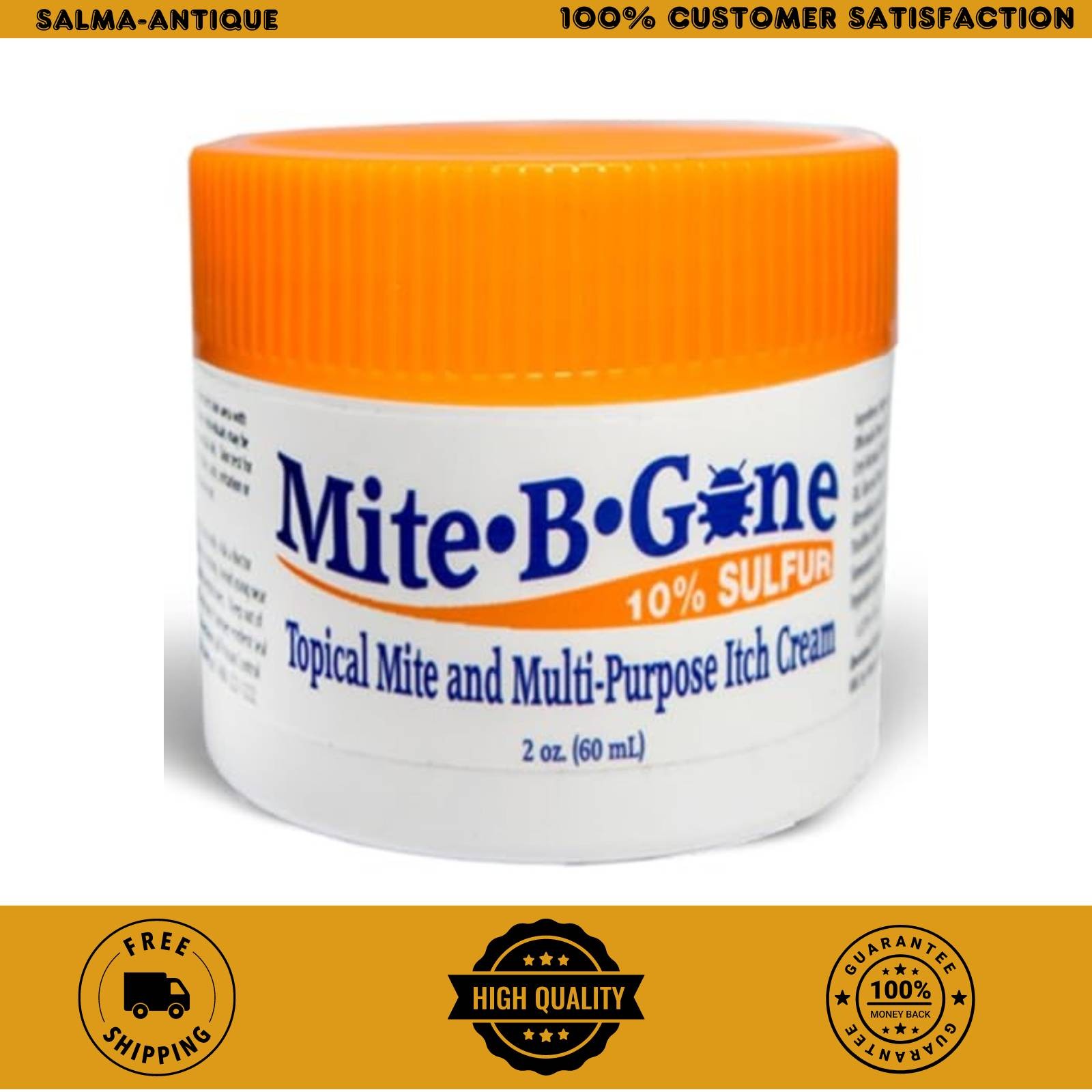 Mite-B-Gone 10% Sulfur Cream Relief from Mites, Insect Bites, Acne, Fungus Mite-B-Gone 10% Sulfur Cream Relief from Mites, Insect Bites, Acne, Fungus