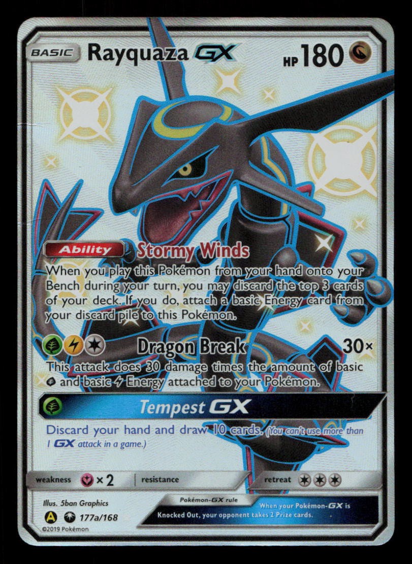 RAYQUAZA GX 177a/168 Alternate Art Promos Holo Promo Pokemon MP (DUE TO CREASES) RAYQUAZA GX 177a/168 Alternate Art Promos Holo Promo Pokemon MP (DUE TO CREASES)
