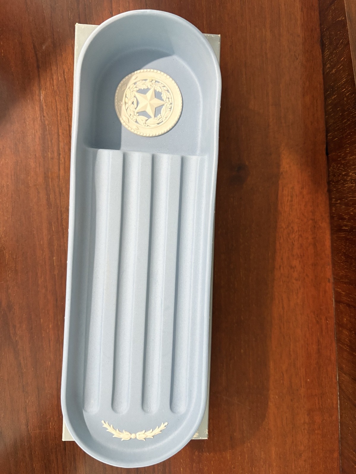 Wedgwood Jasperware Pen Tray Blue Limited Texas Edition