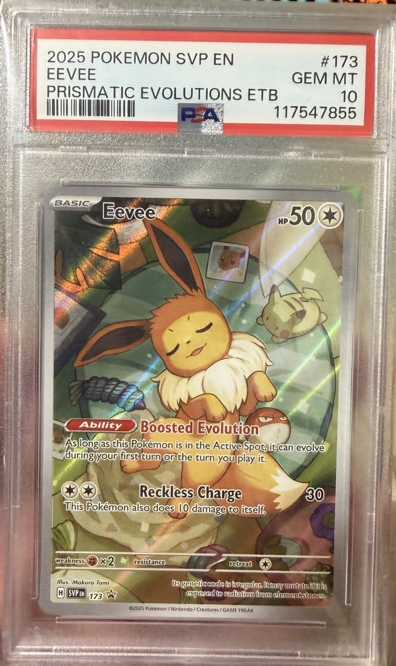 2025 Eevee SVP 173 Prismatic Evolutions ETB Promo PSA 10 GEM MINT Pokemon 2025 Eevee SVP 173 Prismatic Evolutions ETB Promo PSA 10 GEM MINT Pokemon