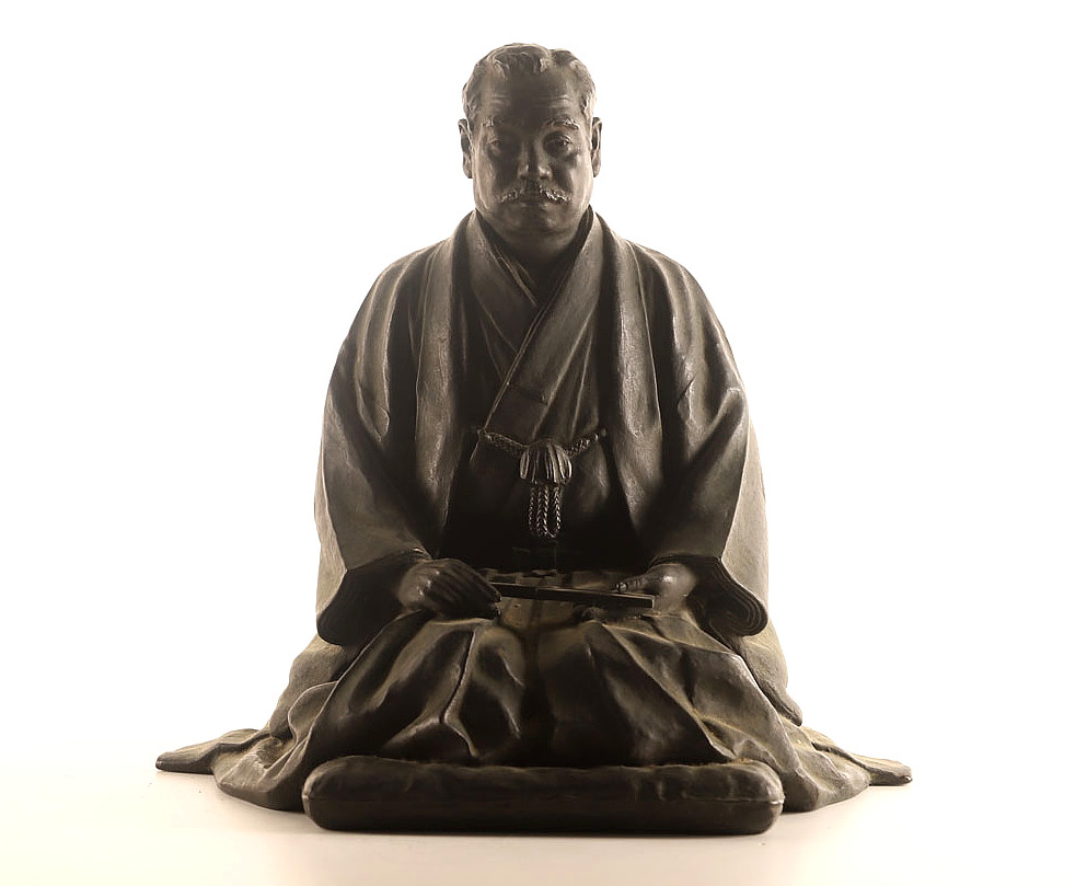 Japanese Antique Bronze Sculpture of a Man 1915 Taisho Era Japanese Antique Bronze Sculpture of a Man 1915 Taisho Era