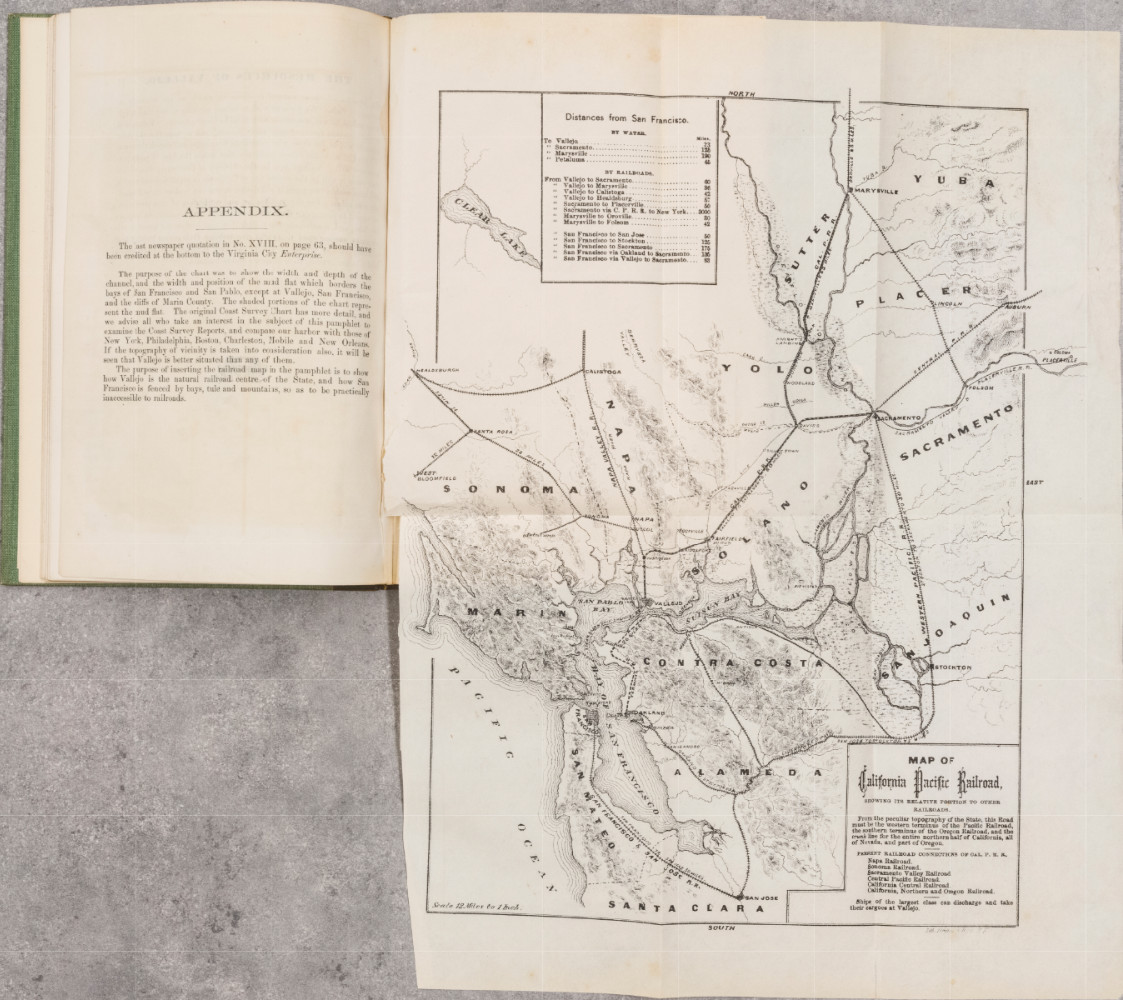 1869 Hittel Early Promotional Booklet for Vallejo, California w/ 2 maps