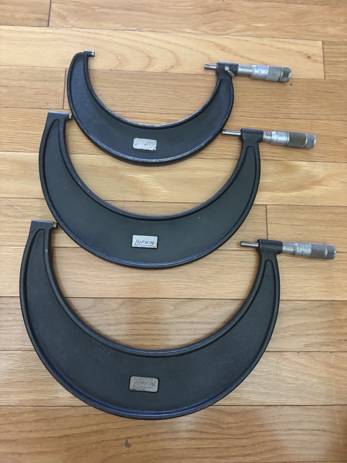 Vintage Set 3 LUFKIN Outside Micrometers 5-6\ Vintage Set 3 LUFKIN Outside Micrometers 5-6\