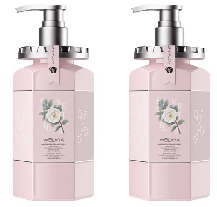 2X WEILAIYA Camellia Niacinamine Shower Gel 450mL ea+FREE PRIORITY SHIPPING+US