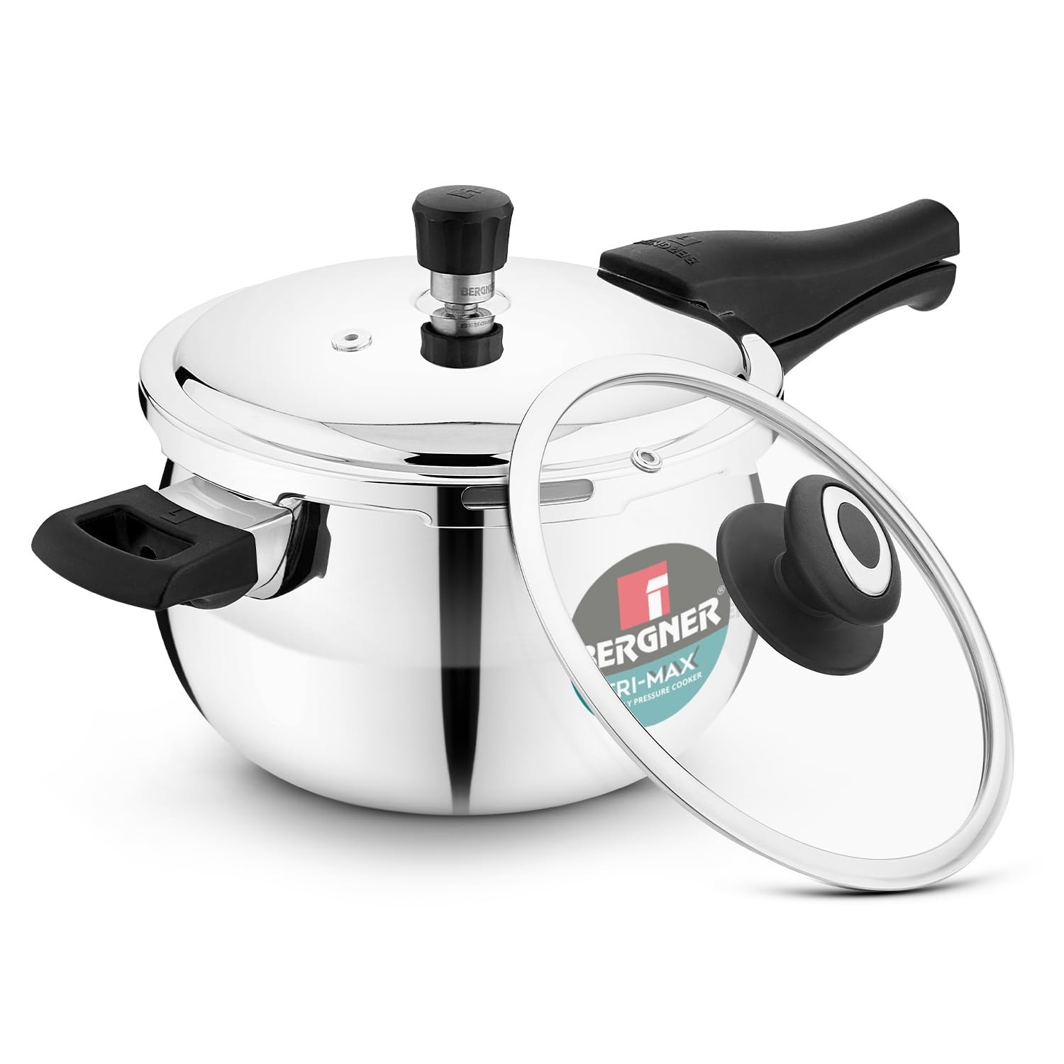 Bergner Trimax ORB Triply Stainless Steel Belly Shape Outer Lid Pressure Cooker