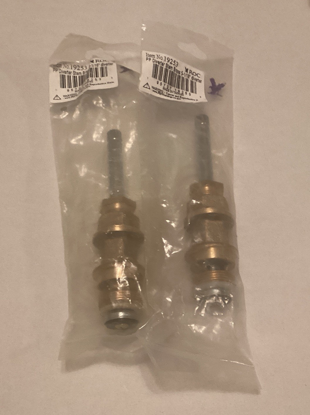 Two (2) ROC Non OEM Price Pfister  DIVERTER Stem 5-1/16” Danco # 101-10D