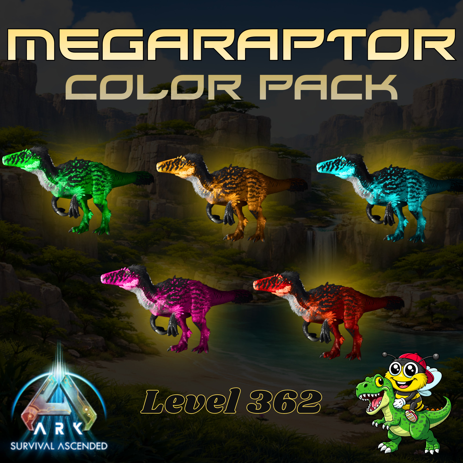 ARK-Survival-Ascended-Top-Stat-Megaraptor-Colors-Pack-PvE-PC-XBOX-PS5-BusyBee