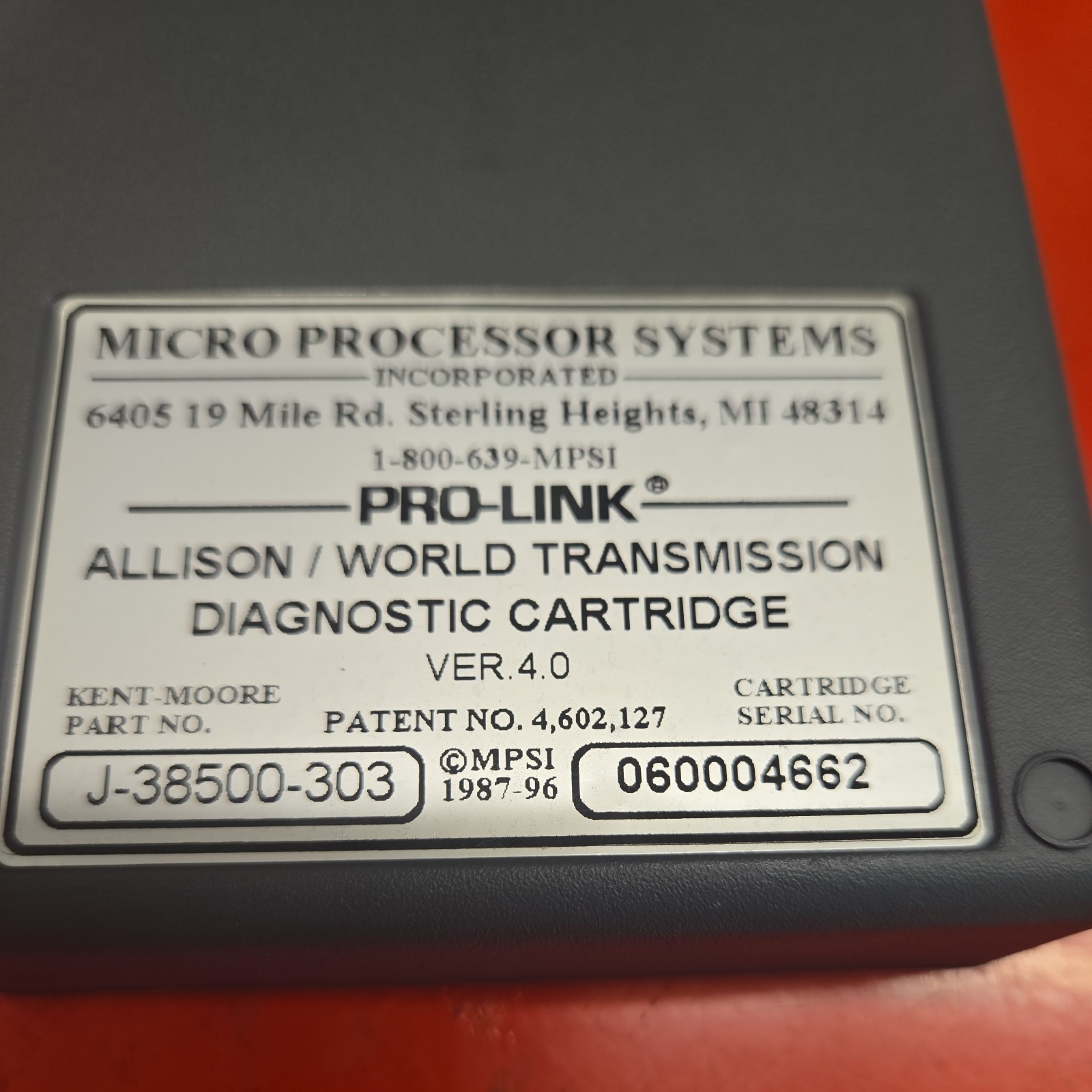 NEXIQ MPSI Pro-Link J-38500-303 Allison World Transmission WTEC III Diagnostic NEXIQ MPSI Pro-Link J-38500-303 Allison World Transmission WTEC III Diagnostic