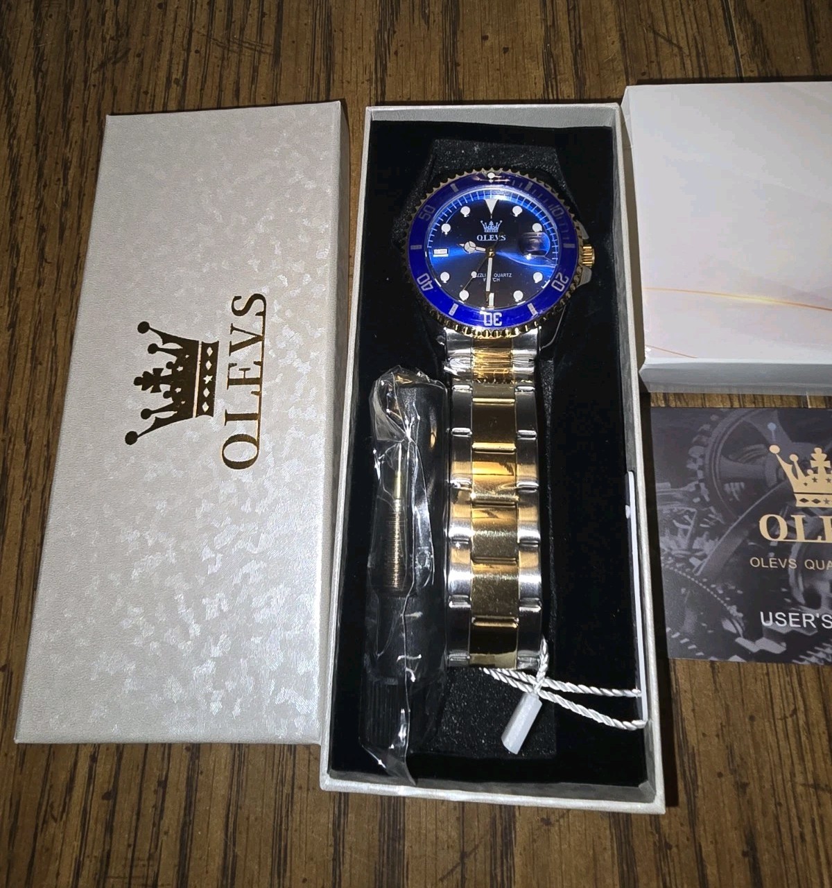 OLEVS Mens Watches, Silver Dress Gold Classic Luxury Large Blue Face Quartz Watc OLEVS Mens Watches, Silver Dress Gold Classic Luxury Large Blue Face Quartz Watc