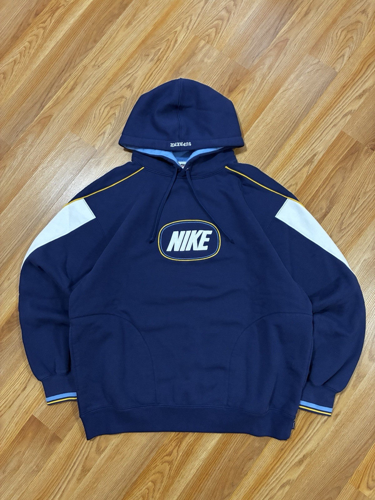 Sz M - Supreme x Nike Hooded Sweatshirt (Navy) FW26 Piping Sportswear Hoodie
