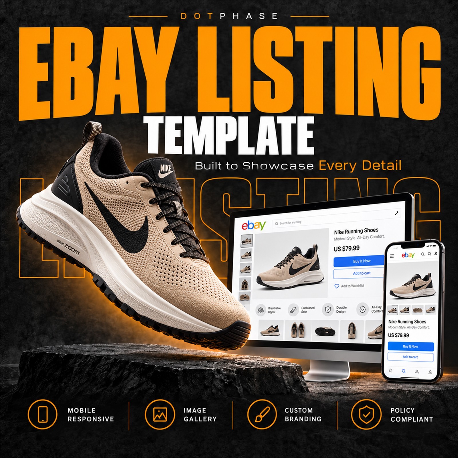 Complete eBay Store Branding Listing Template Design & Video Ads Package | Shoes