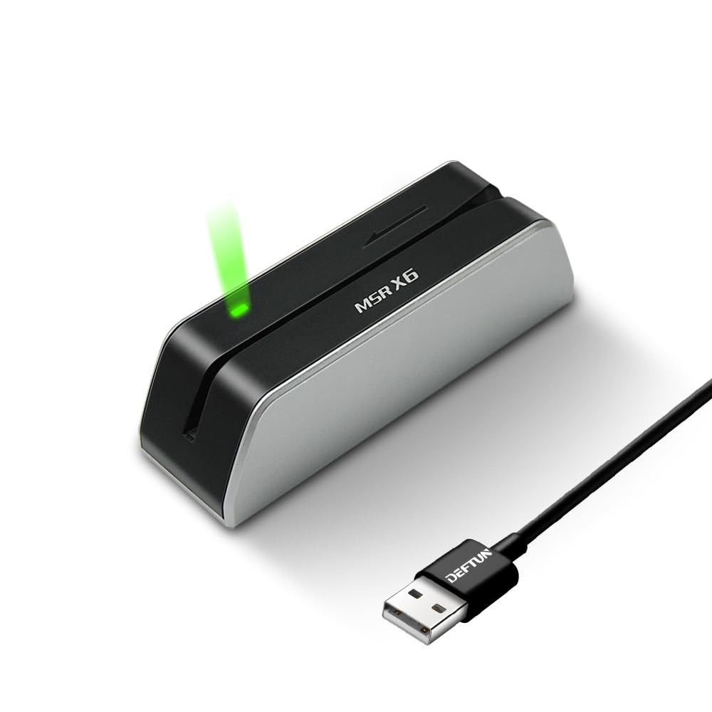 Deftun MSRX6 USB Magstripe Card Reader Writer Encoder 3-Track + 20 HiCo Cards
