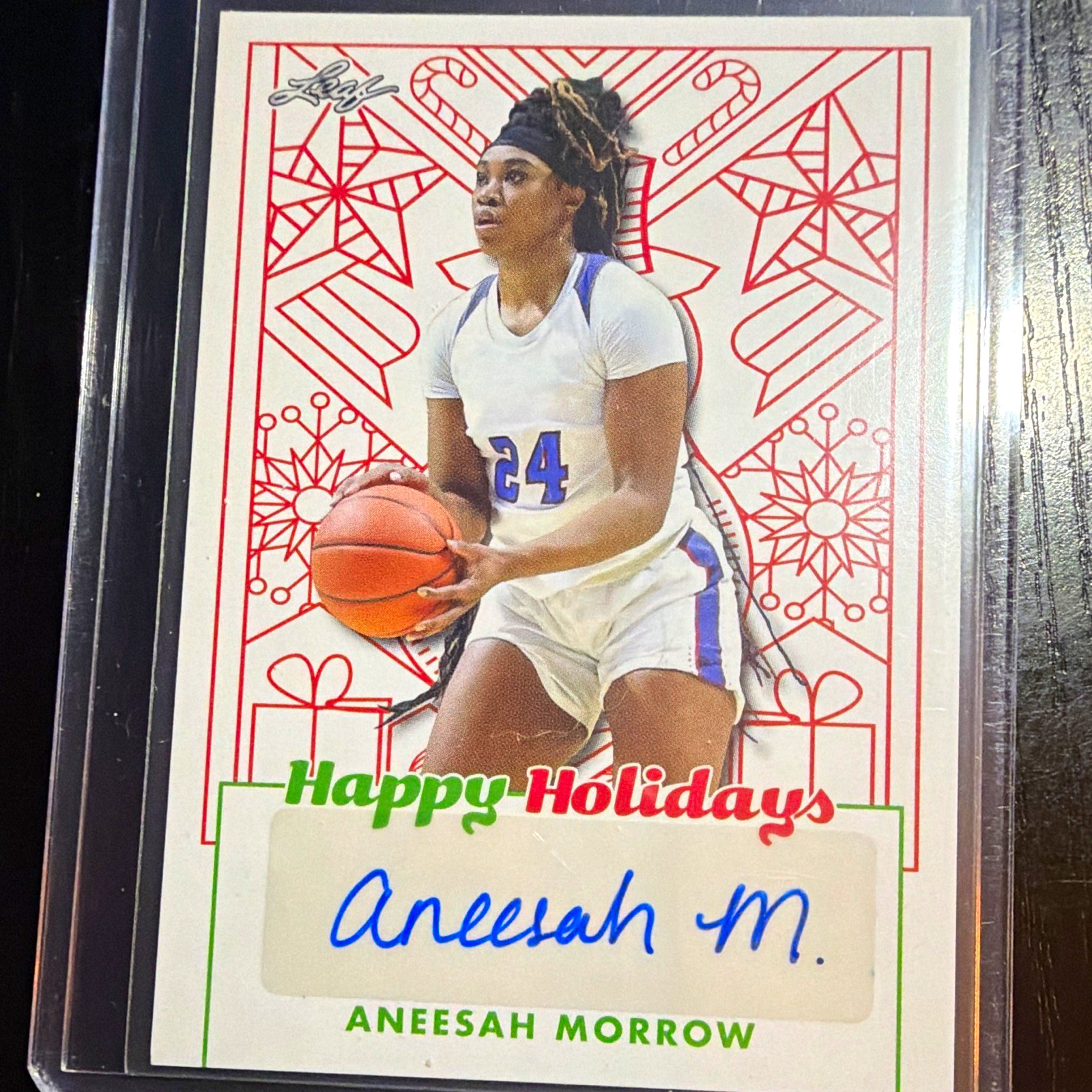 Leaf 2023 Holiday Packs Aneesah Morrow Auto BA-AM3 LSU Tigers NCAA Basketball Leaf 2023 Holiday Packs Aneesah Morrow Auto BA-AM3 LSU Tigers NCAA Basketball