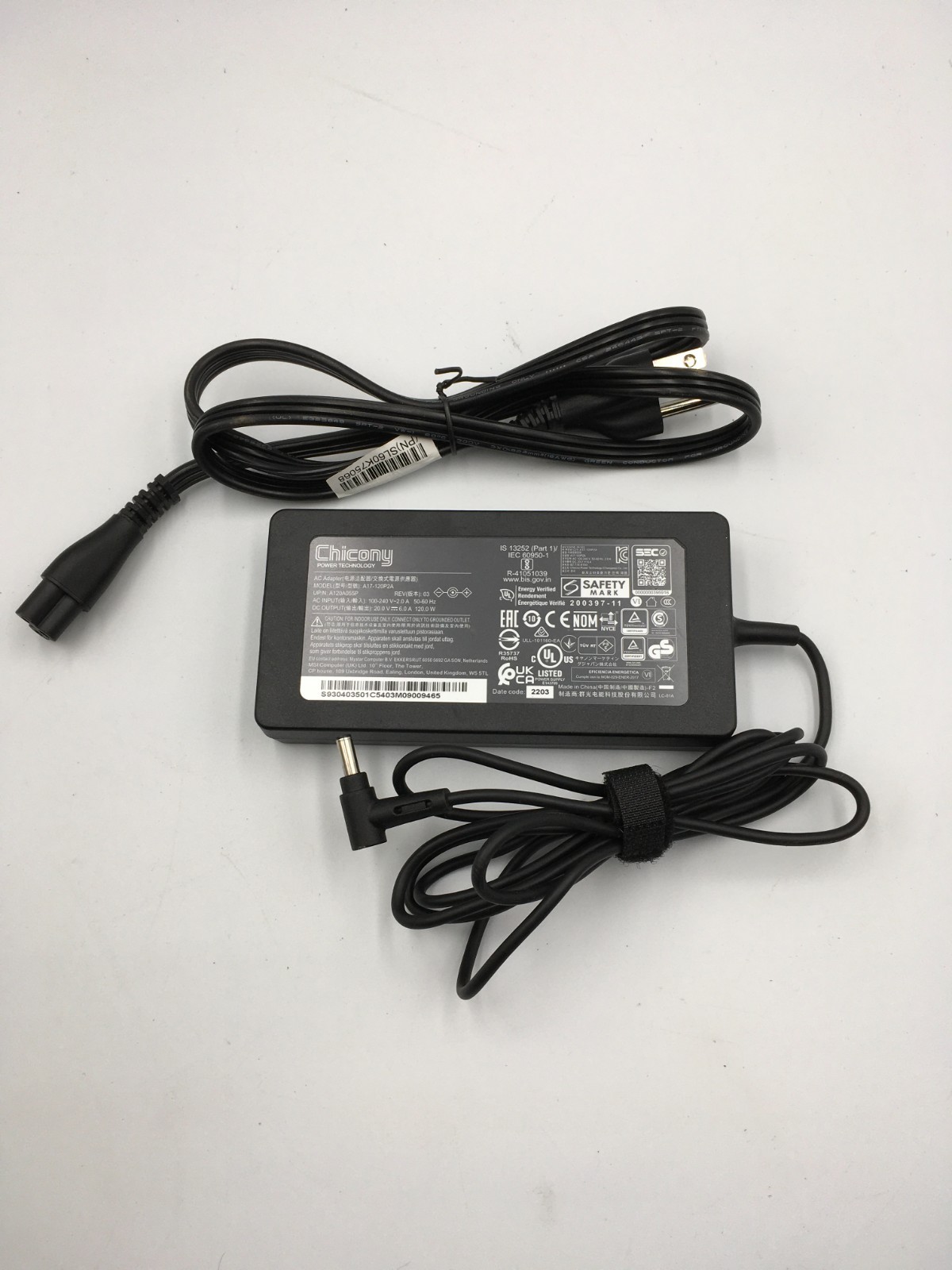 Chicony 120W 20V 6A 4.5mm A17-120P2A AC Adapter Charger for MSI SHIPS FAST RS Chicony 120W 20V 6A 4.5mm A17-120P2A AC Adapter Charger for MSI SHIPS FAST RS