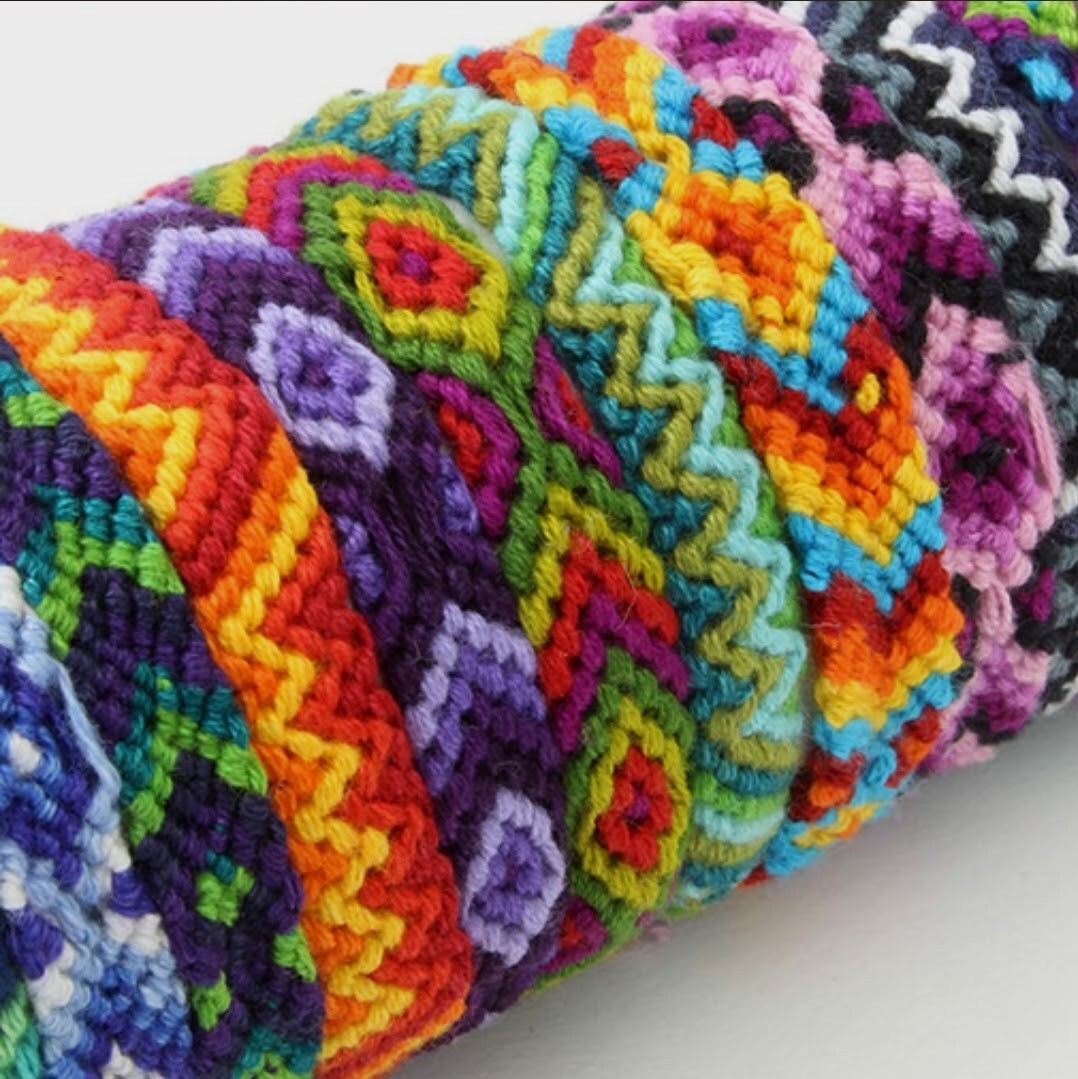 Handmade Guatemalan Artisan Friendship Bracelets Anklets VARIETY 120 QTY LOT SET