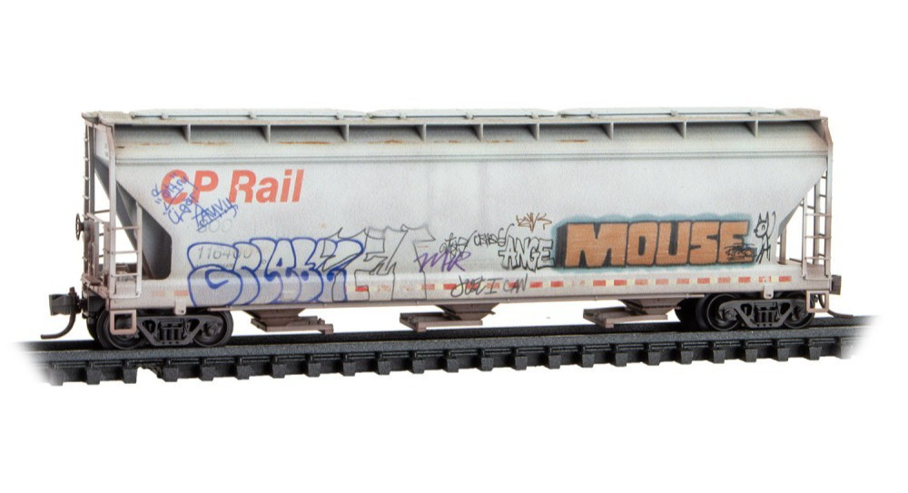 N Scale Micro-Trains MTL #094 44 094 KCS CP RAIL 3-Bay Covered Hopper Weathered