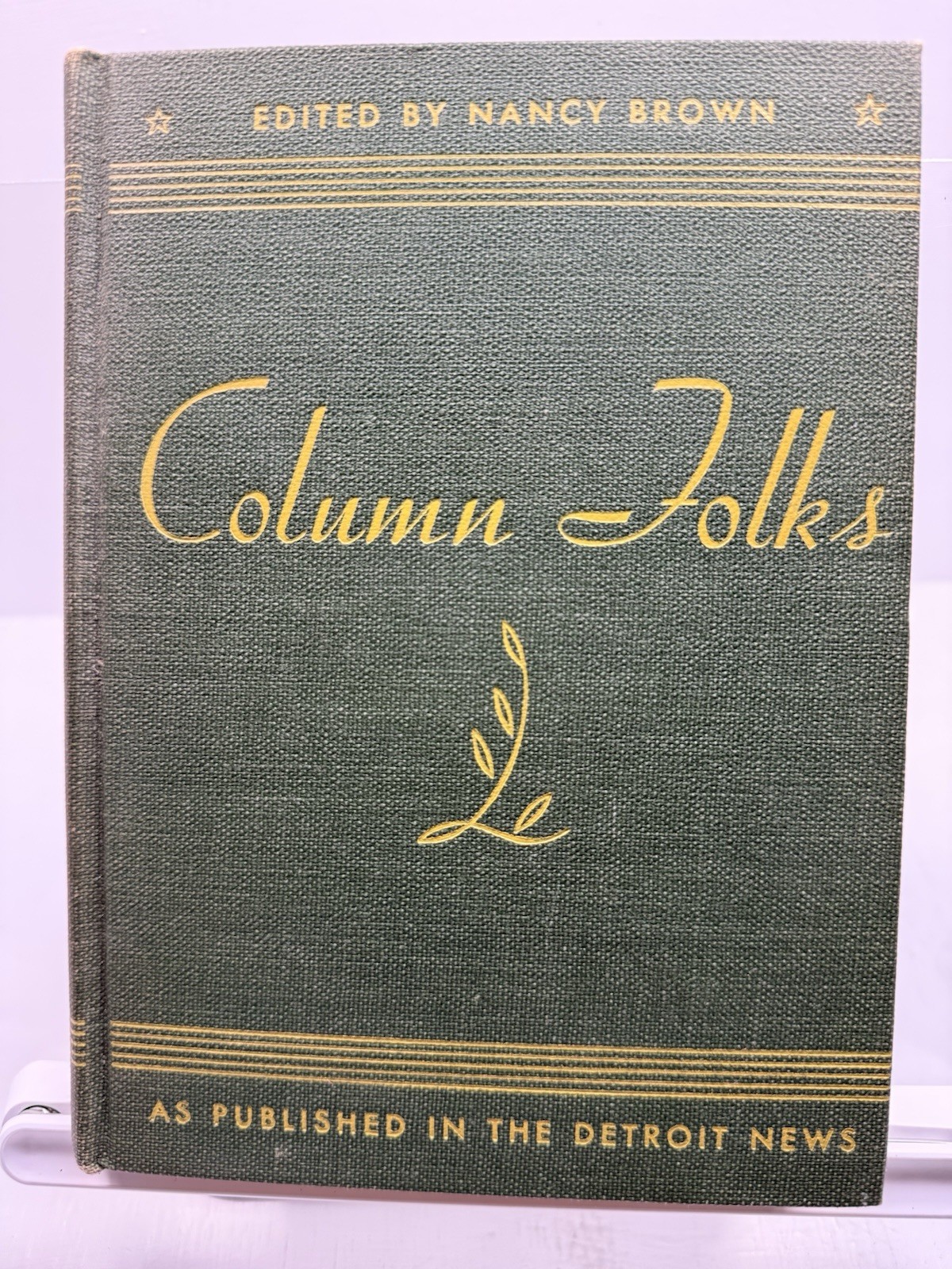 Column Folks HC By Nancy Brown Detroit News Columnist Signed w/ news clips 1934