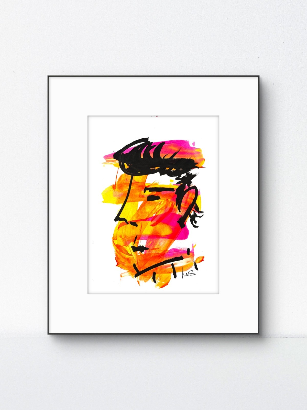 SAMATOWIC Original 9x12 Expressionist Bold Face Portrait Painting Signed Paper