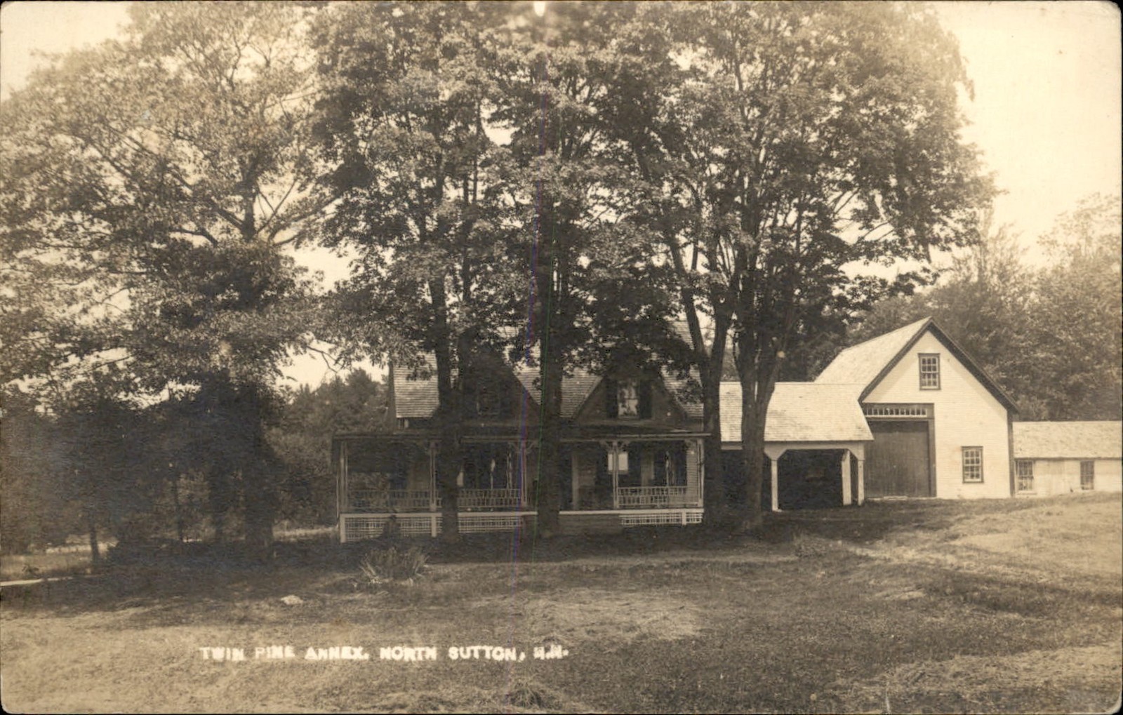 North Sutton NH Twin Pine Annex c1900s-10s Real Photo Vintage Postcard bhn North Sutton NH Twin Pine Annex c1900s-10s Real Photo Vintage Postcard bhn