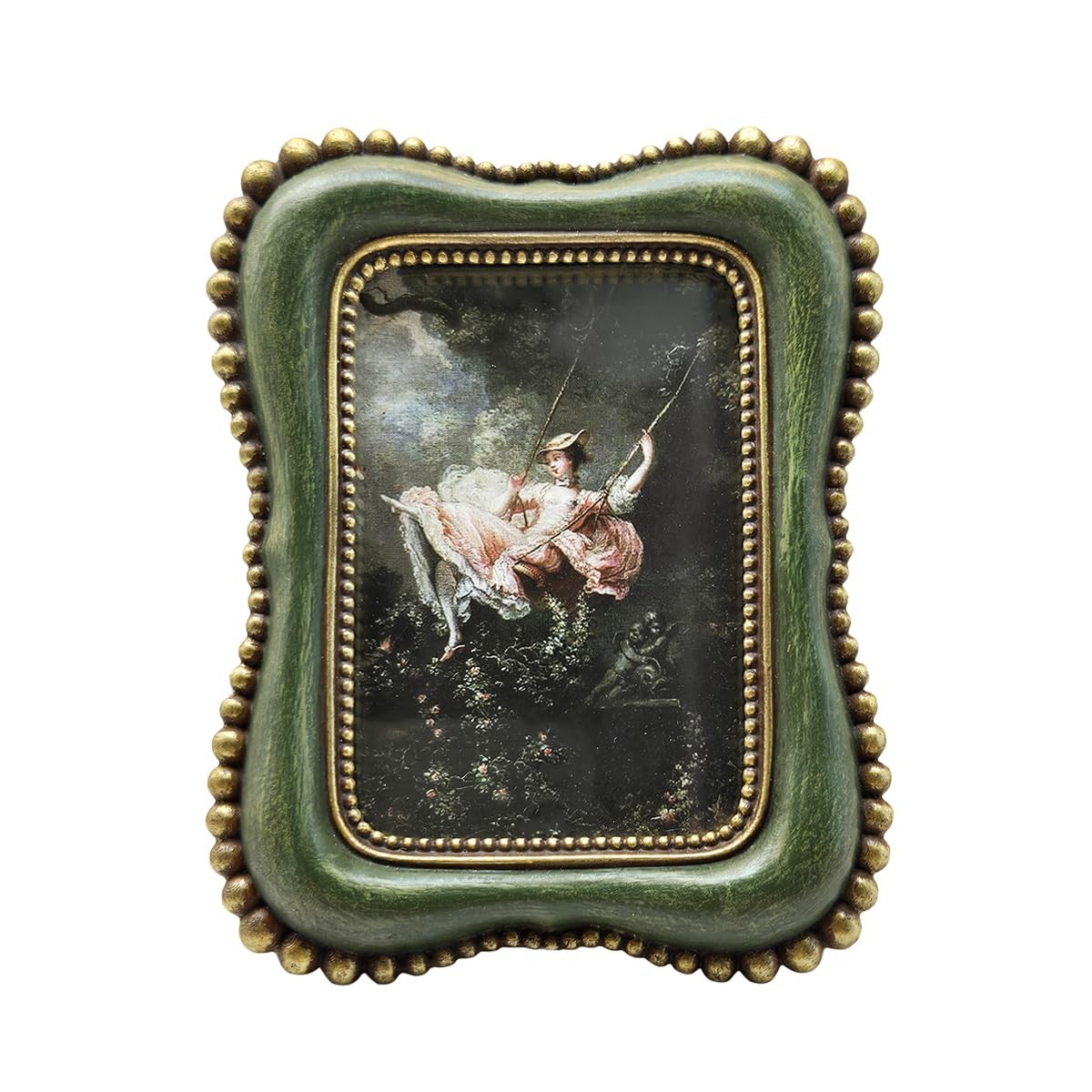 2.5x3.5 Small Vintage Picture Frame, Tiny Antique Green Ornate Photo Frame, f... 2.5x3.5 Small Vintage Picture Frame, Tiny Antique Green Ornate Photo Frame, f...