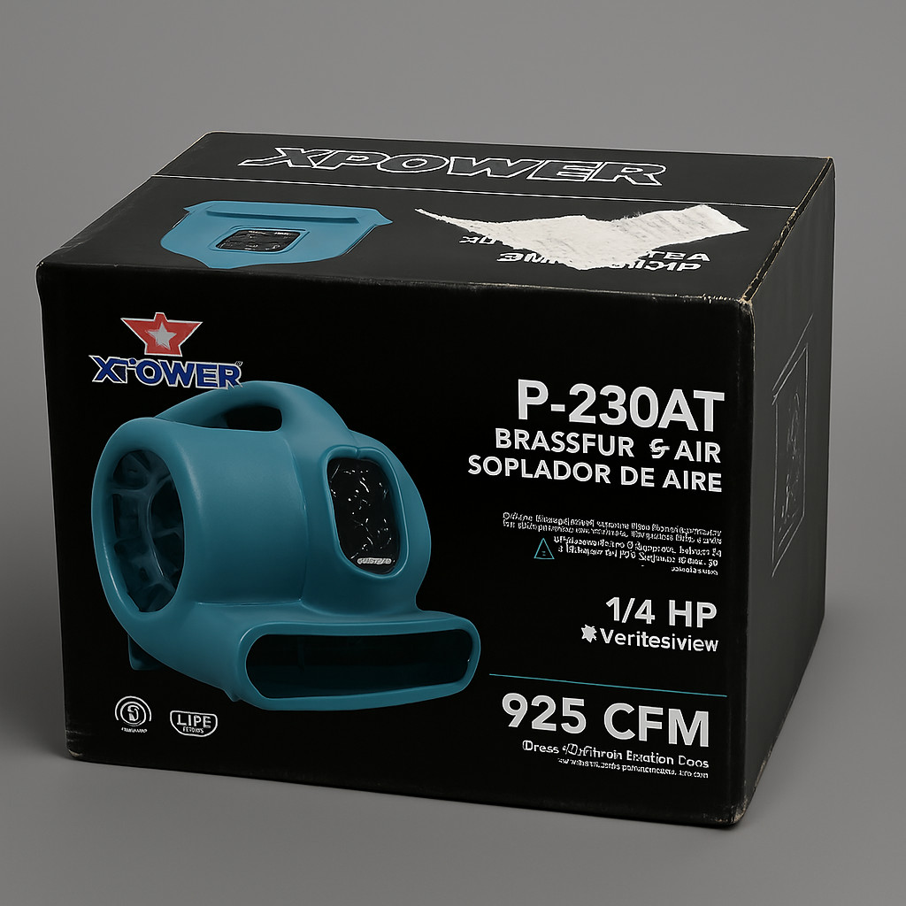 XPower P-230AT 1/4-Hp 2.3-Amp 925-Cfm Electric Mini Mighty Air Mover Blower Blue XPower P-230AT 1/4-Hp 2.3-Amp 925-Cfm Electric Mini Mighty Air Mover Blower Blue