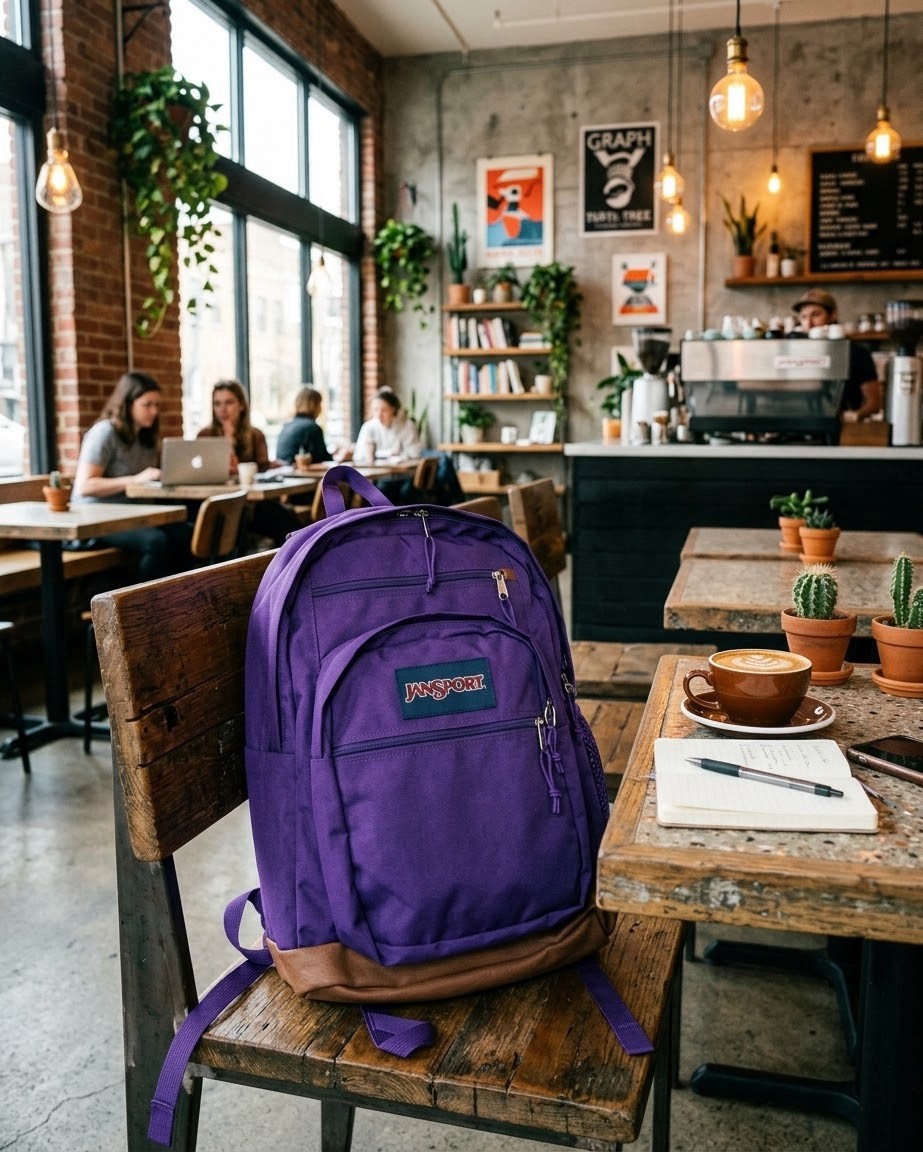 Vintage JanSport Backpack Purple USA Made Leather Bottom School 90 Retro 19x12x6 Vintage JanSport Backpack Purple USA Made Leather Bottom School 90 Retro 19x12x6