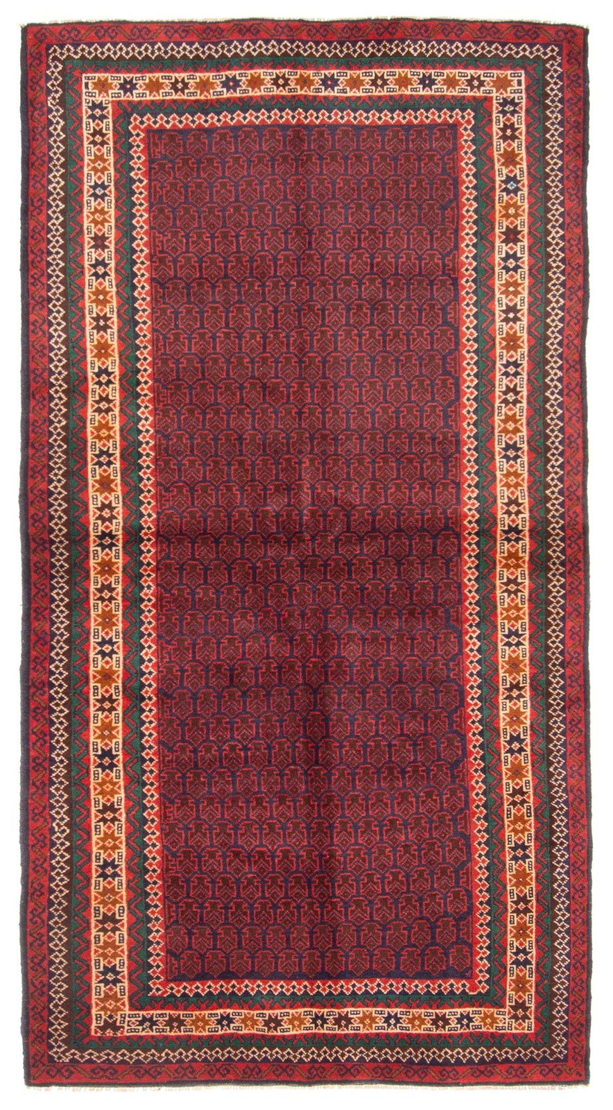 Vintage Hand-Knotted Area Rug 3'6