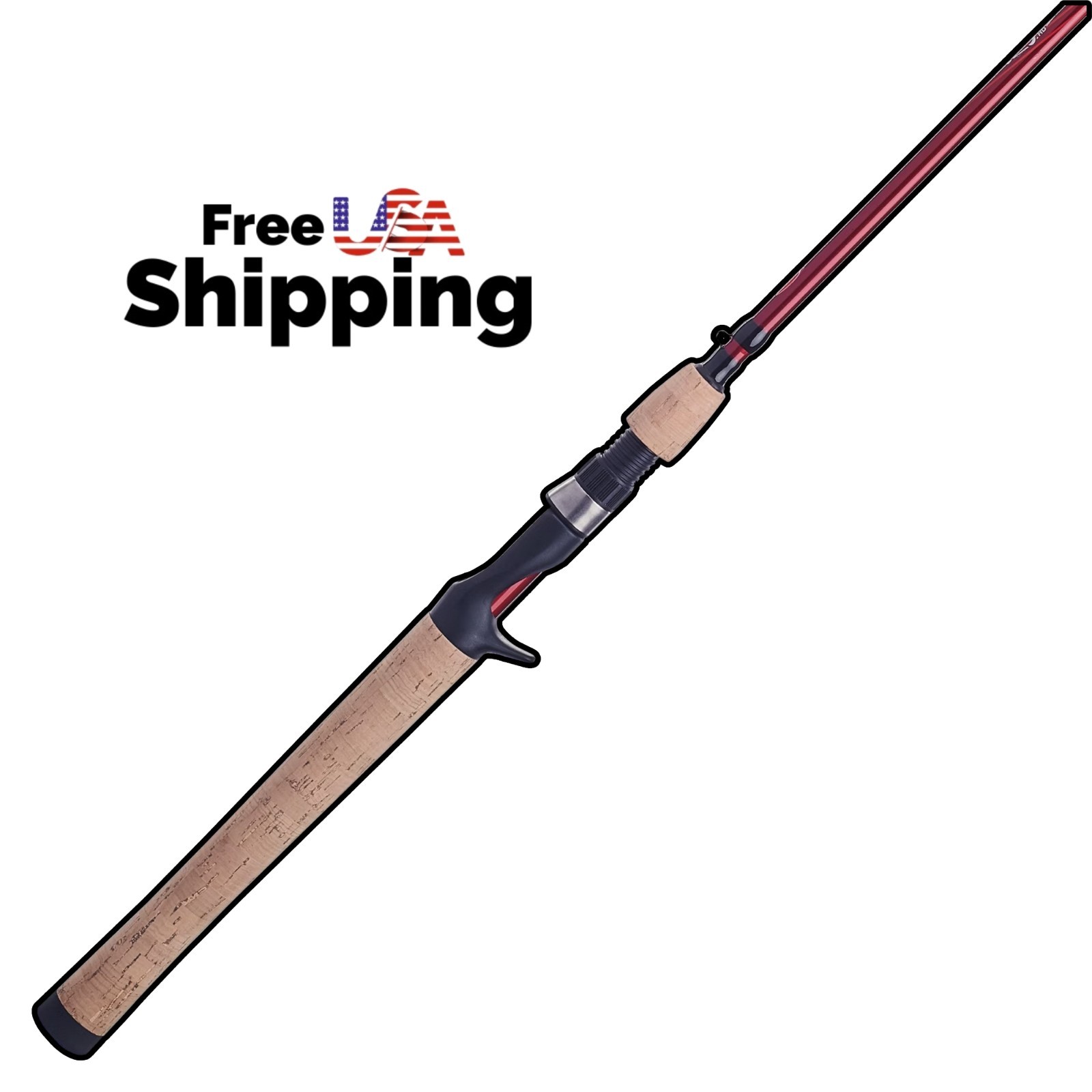 7 Ft Medium Heavy Casting Rod One Piece Fast Action Cork Handle Fishing Pole 7 Ft Medium Heavy Casting Rod One Piece Fast Action Cork Handle Fishing Pole